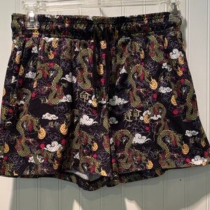 Empyre Black Dragon Print Women's Athletic Shorts